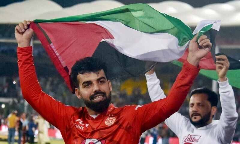 Islamabad United Captain showing solidarity with Palestine Cause.