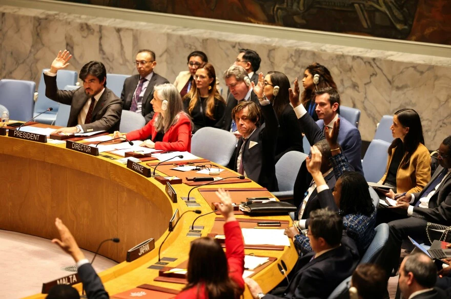 ceasefire in Gaza -UN Security Council passes resolution. US abstains