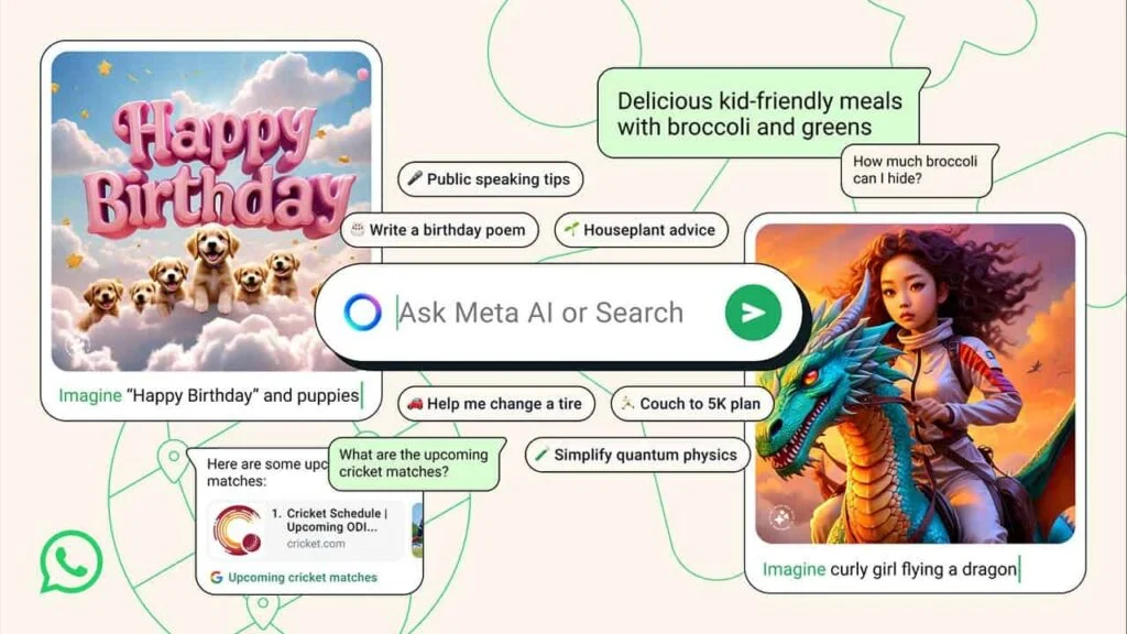 Blue icon on WhatsApp - Exploring the Wonders of Meta AI Integration"
