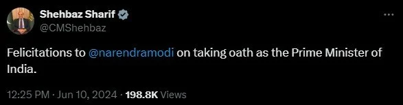 PM Shehbaz's Belated Congratulation to PM Modi