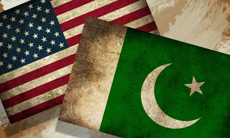 Pakistan and USA flag