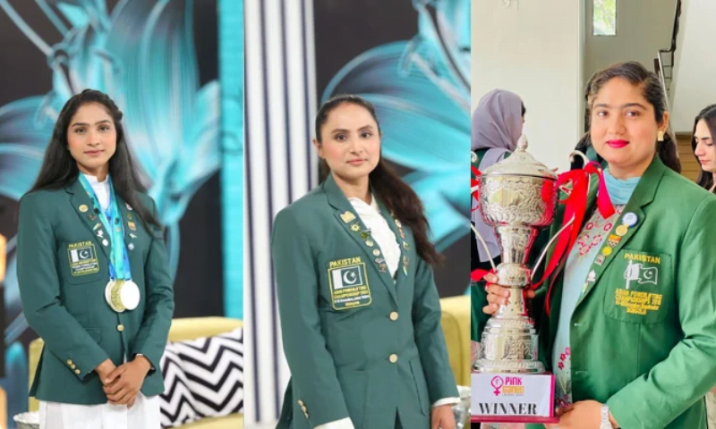 Pakistani sisters winning four gold medals in lifting championship