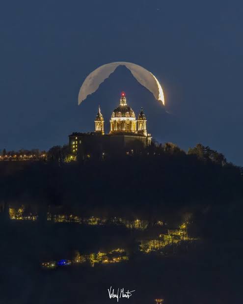 Masterpiece of Alignment - The Moon, the Hill, and the Church in Celestial Harmony