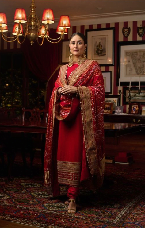 Kareena and Saif Turn Heads in Gorgeous Red Attire