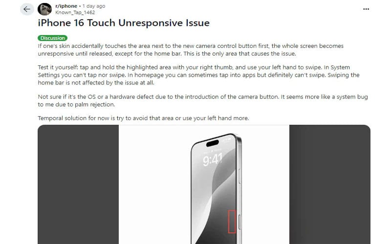 "A rough Start" - iPhone 16 Pro Touchscreen Issues Surface Just One Week Post-Launch