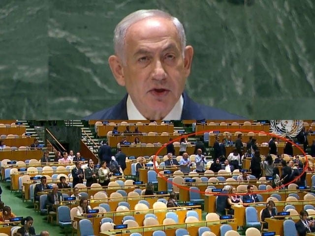 Prime Minister Shehbaz Sharif lead the walkout agqinst Israeli PM's speech in UN