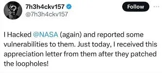 'I Hacked NASA' - Space Agency Sends Appreciation Letter to Hacker