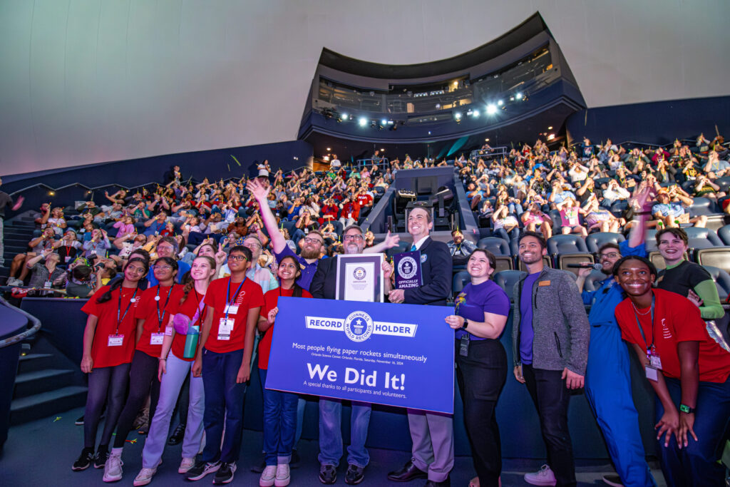 "Sky’s the Limit" - Orlando Science Center Breaks Guinness Record with 262 Paper Rockets