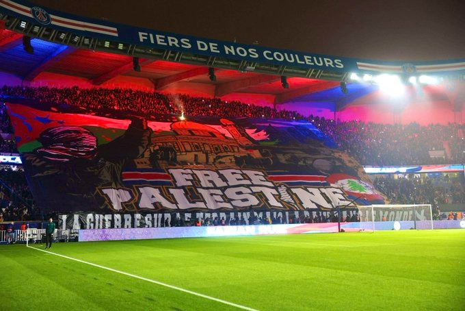 PSG Fans Unveil Massive 'Free Palestine' Banner Ahead of France-Israel Match