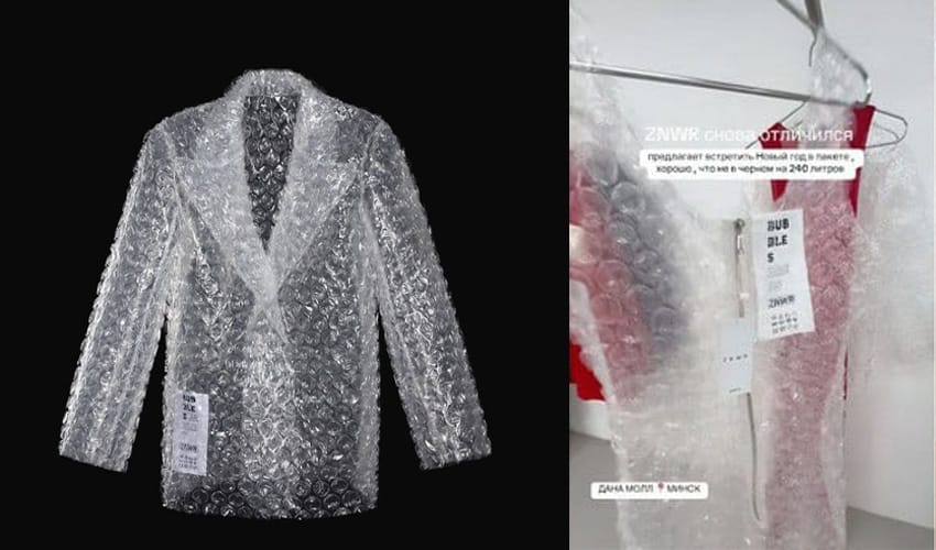 ZNWR Under Fire-Brand's Bubble Wrap Dress Sparks Outrage and Laughter 1 ZNWR Under Fire-Brand's Bubble Wrap Dress Sparks Outrage and Laughter