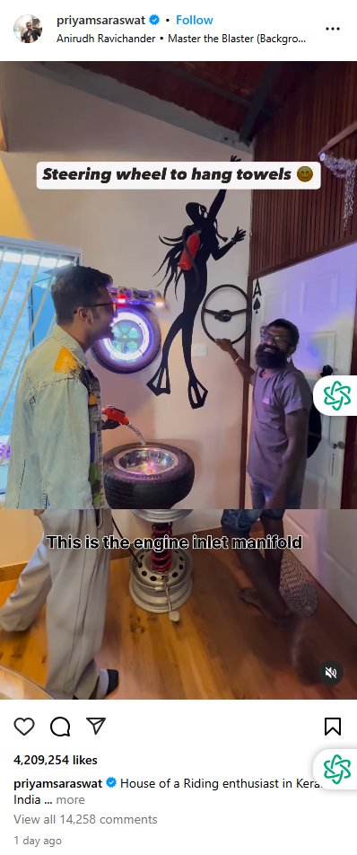 From Wheels to Walls-Kerala Man Turns Spare Parts into Home Art