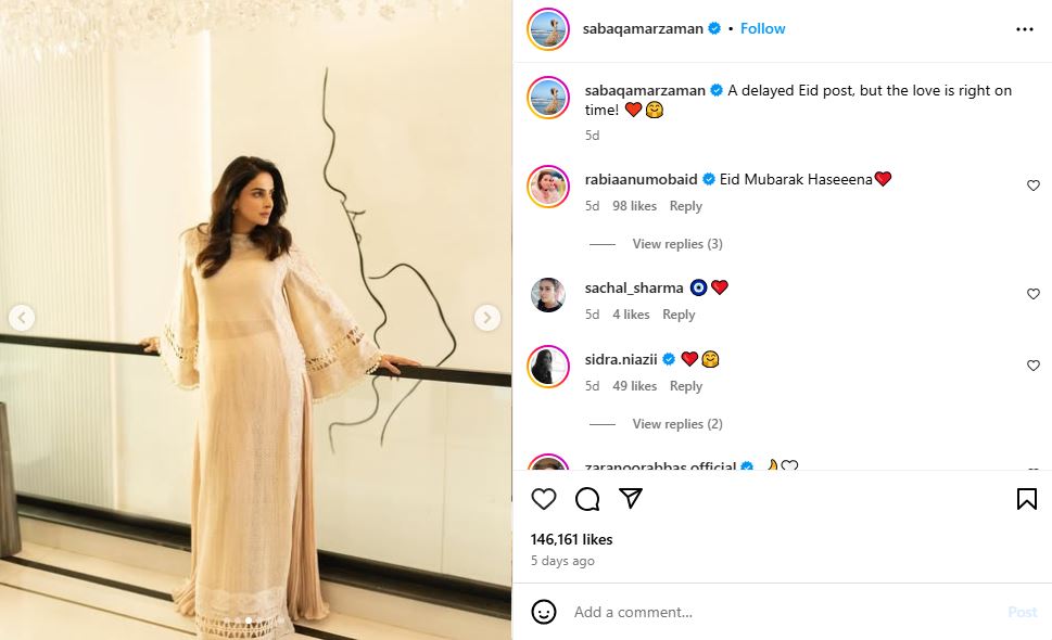 Late But Lit - Saba Qamar's Eid Glam