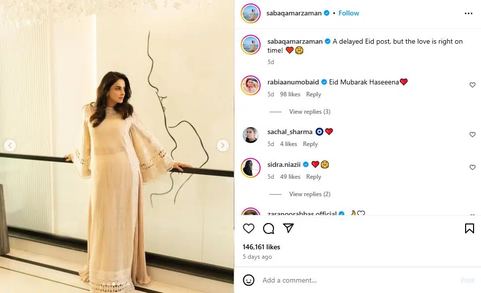 Late But Lit - Saba Qamar's Eid Glam