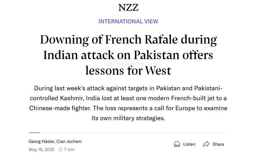 World Media Warns: Downing of Indian Rafales Sends Stark Warning to the West 1 World Media Warns: Downing of Indian Rafales Sends Stark Warning to the West