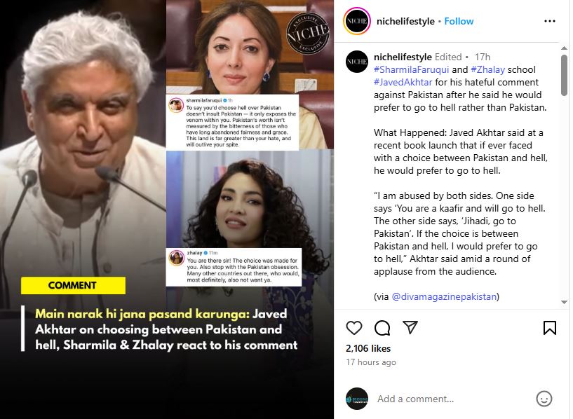 "Go to Hell?" — Javed Akhtar Faces Firestorm from Pakistani Celebs 1 "Go to Hell?" — Javed Akhtar Faces Firestorm from Pakistani Celebs
