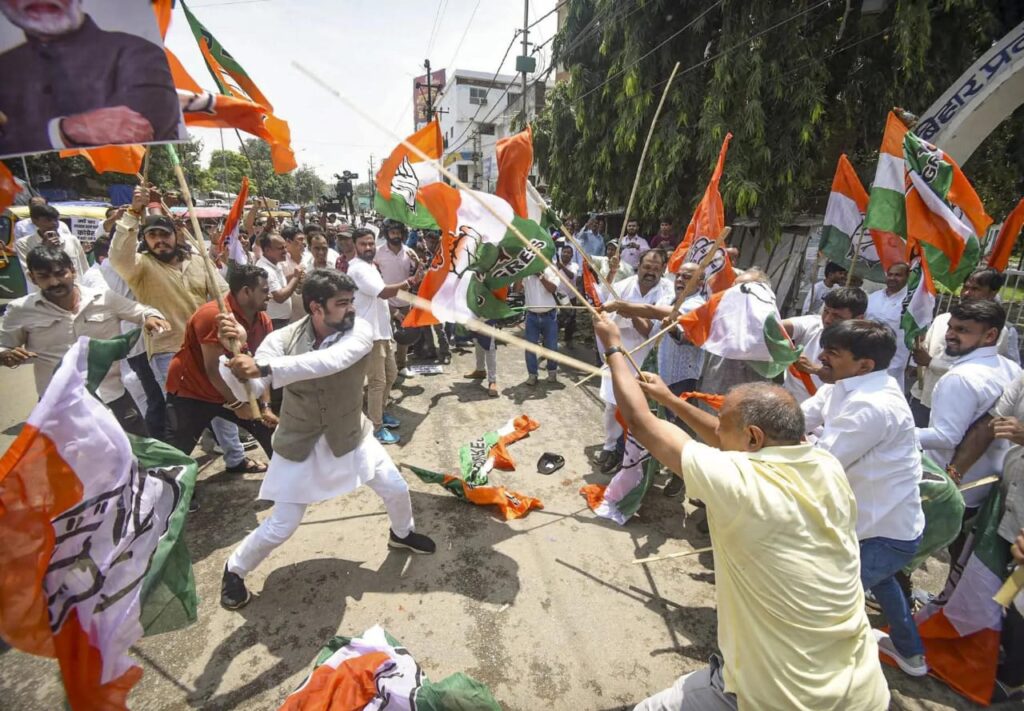 Clashes in Patna-BJP vs Congress Over ‘Insult’ to PM Modi