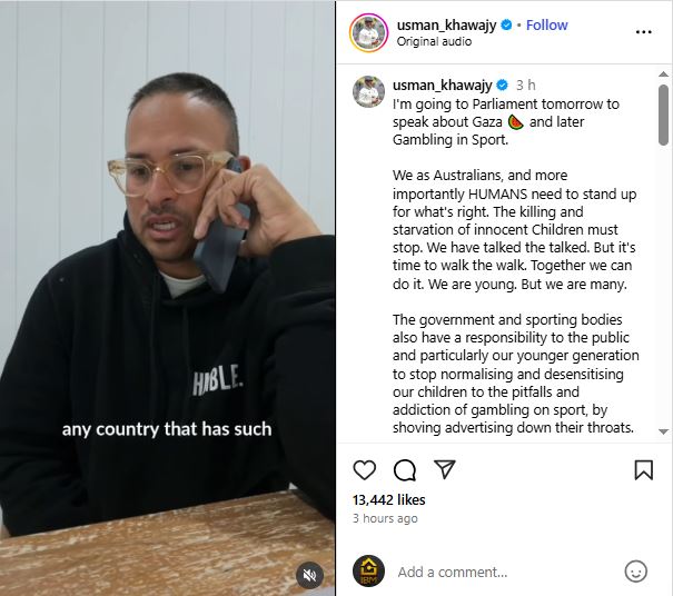 Usman Khawaja - A Cricketer Stands for Justice in Gaza