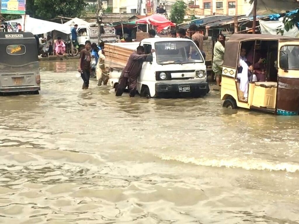 Karachi Cries- Roads Collapsed, Power Outages, Traffic Jams, Areas Under Water