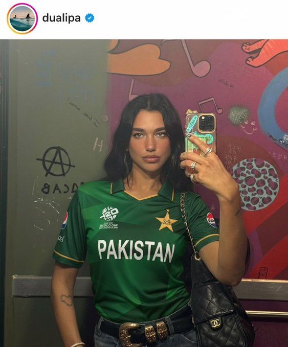 Dua Lipa Sparks Media Buzz With Viral Pakistan's Jersey Photo
