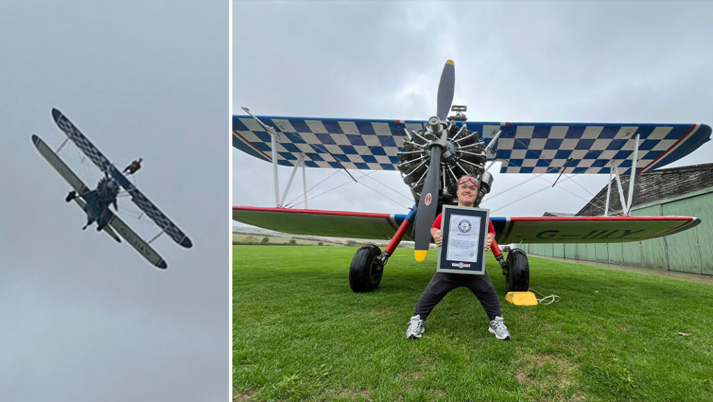 Sky’s No Limit–4 Foot John Ferguson Breaks Wing Walking World Record