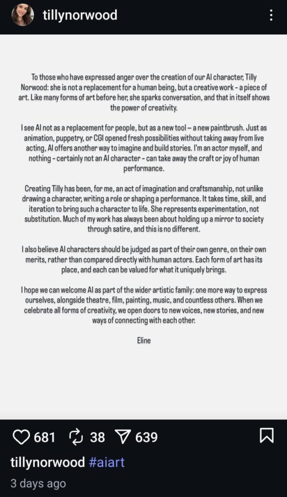 Meet Tilly Norwood - First AI Actress Shakes Hollywood