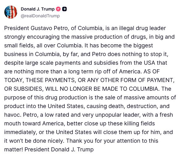 Trump vs. Petro-Explosive Blame Over Drugs Rocks US-Colombia Relations! 1 Trump vs. Petro-Explosive Blame Over Drugs Rocks US-Colombia Relations!