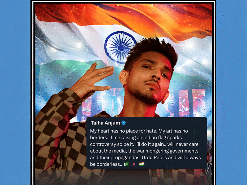 Talha Anjum Sparks Controversy with Indian Flag Stunt –Fame Over Music?