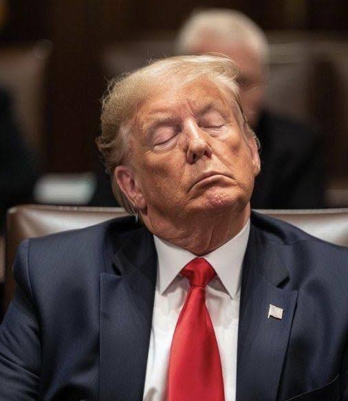 Sleepy Trump- U.S President Caught Nodding Off During White House Meeting