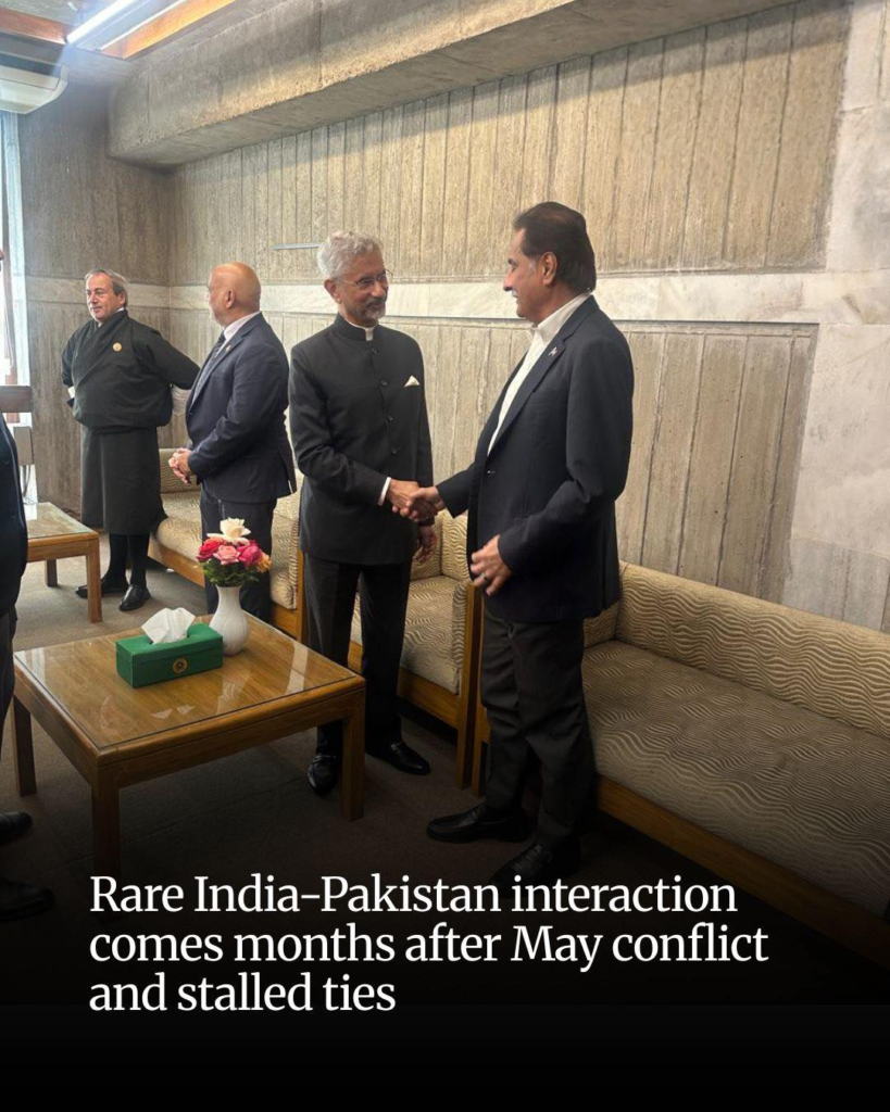 Handshake at Last-Indian F.M Meets Pakistan’s NA Speaker Ayaz Sadiq in Dhaka 1 Handshake at Last-Indian F.M Meets Pakistan’s NA Speaker Ayaz Sadiq in Dhaka