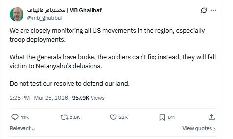 Iran Rejects US Ceasefire, Issues Military Warning