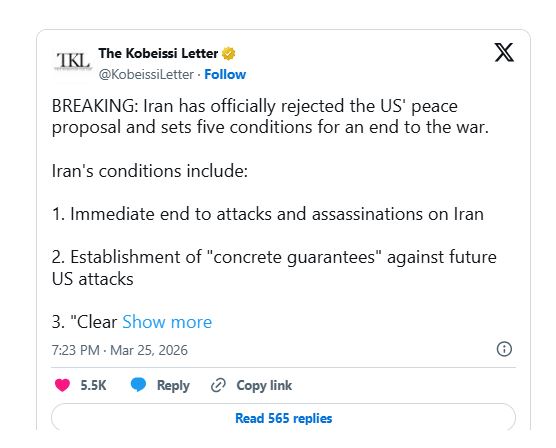 Iran Rejects US Ceasefire, Issues Military Warning